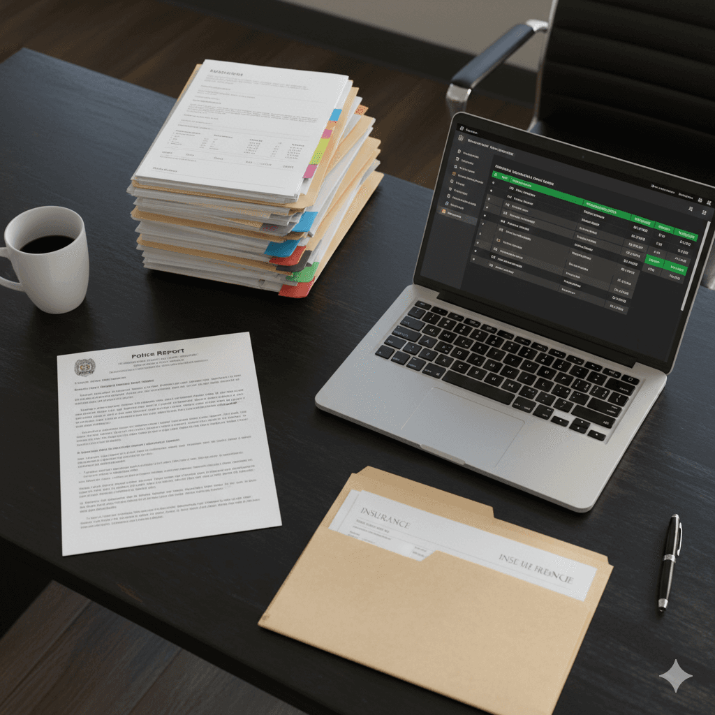 Document extraction dashboard showing parsed police report